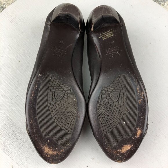 AGL Attilio Giusti Leombruni Women's Size 39.5 (9.5) Brown Leather Slip On Pumps - Picture 10 of 13